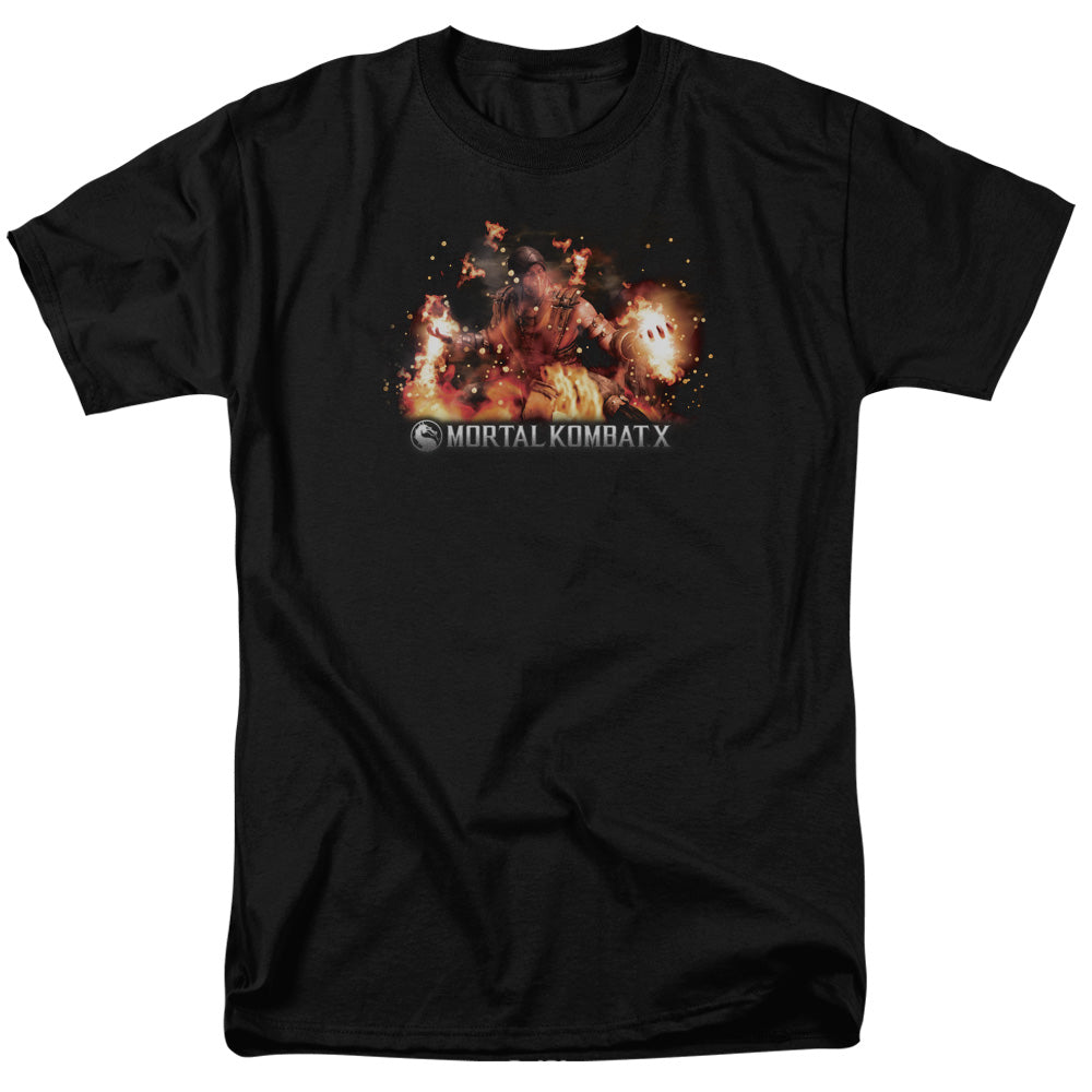 MORTAL KOMBAT X/SCORPIO FLAMES - S/S ADULT 18/1 - BLACK
