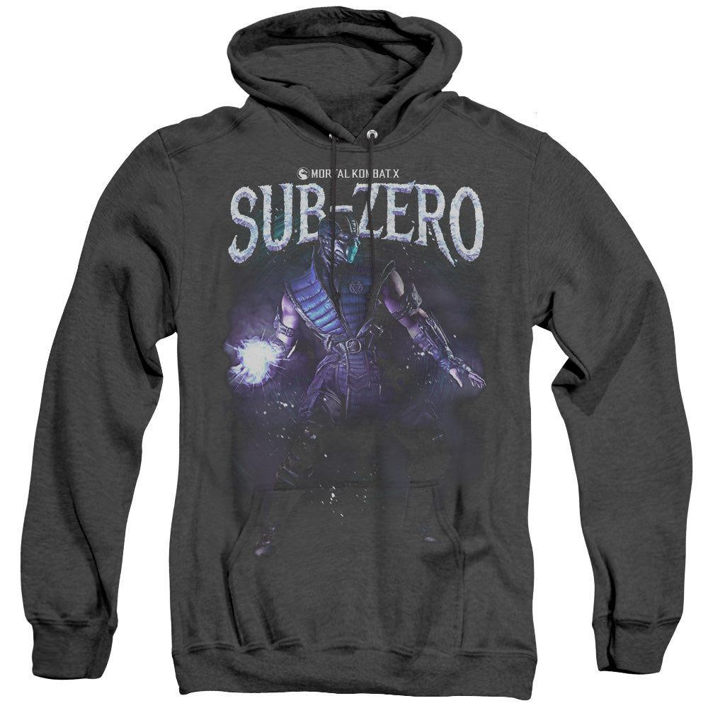 MORTAL KOMBAT X/SUB-ZERO - ADULT HEATHER HOODIE - BLACK