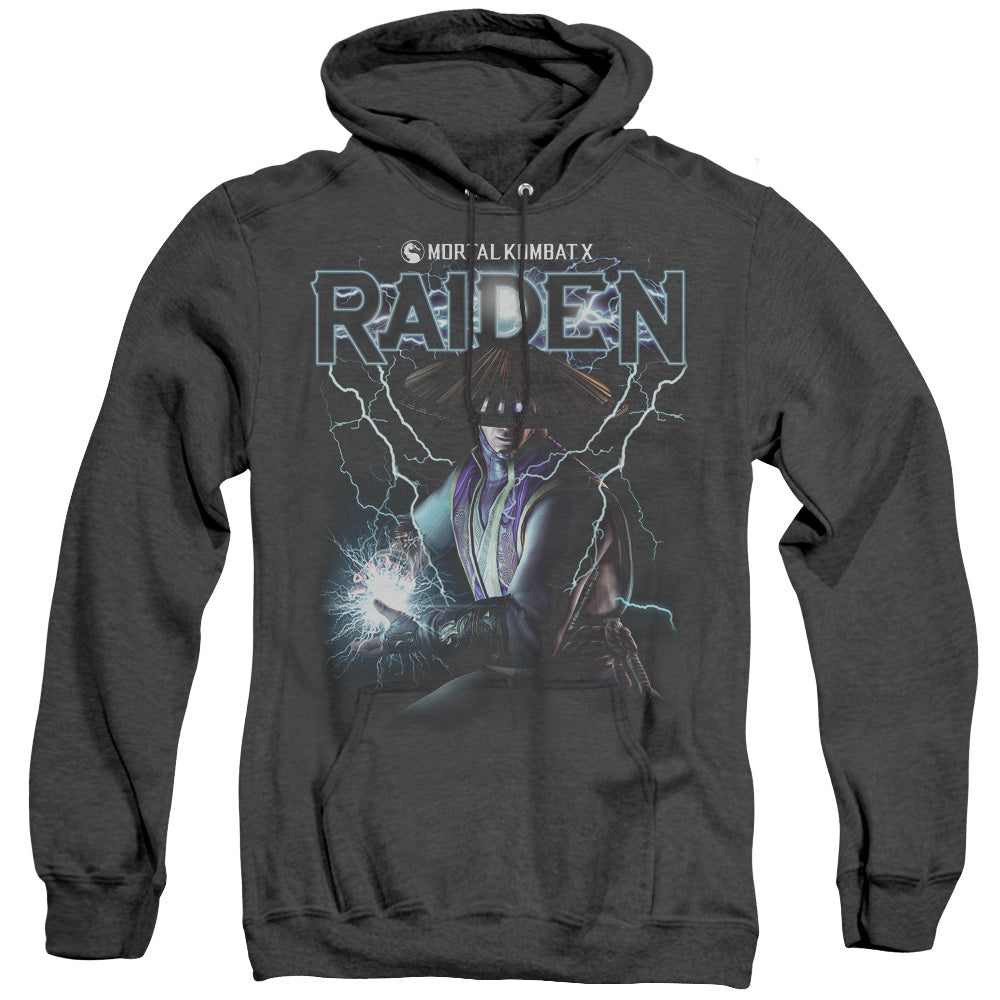 MORTAL KOMBAT/RAIDEN - ADULT HEATHER HOODIE - BLACK
