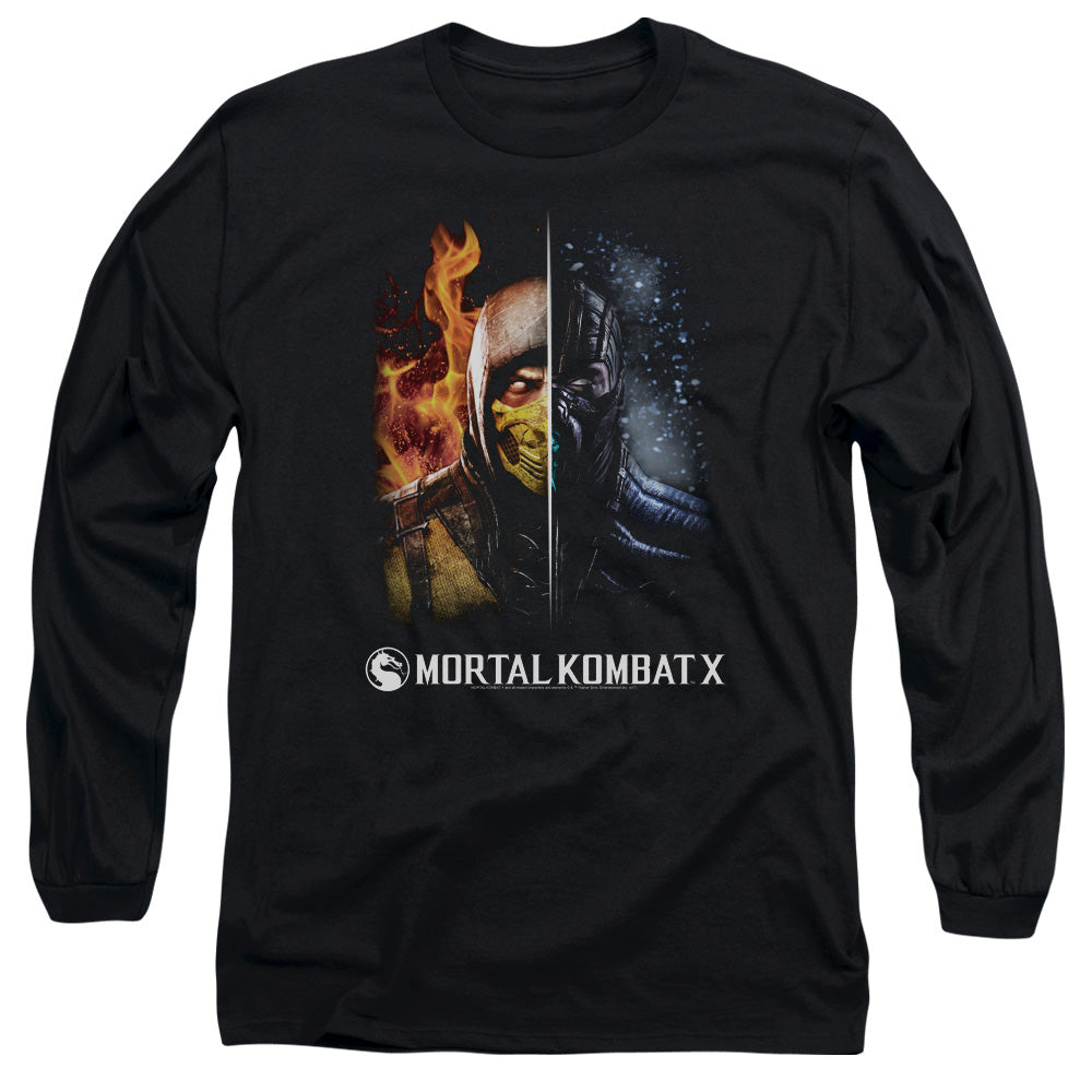 MORTAL KOMBAT/FIRE AND ICE -  L/S ADULT 18/1  - BLACK