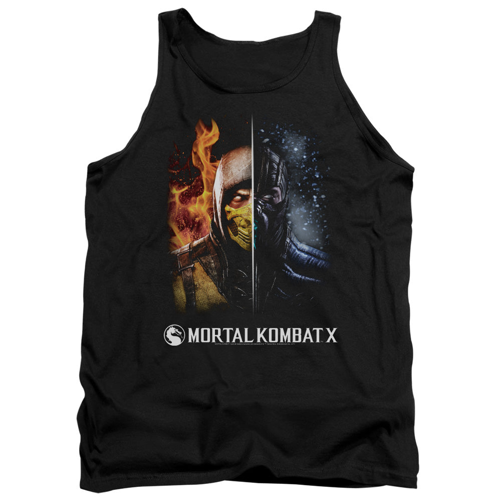 MORTAL KOMBAT/FIRE AND ICE - ADULT TANK - BLACK