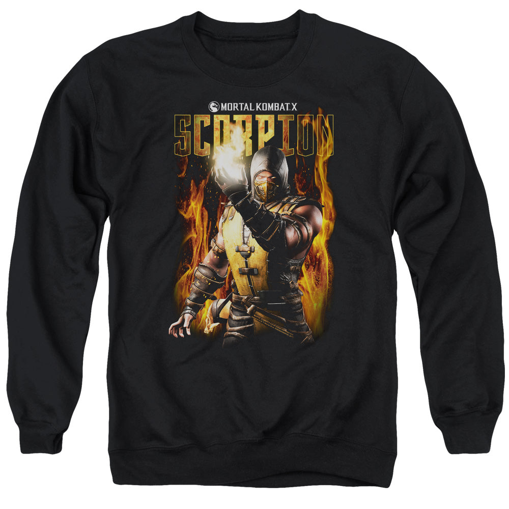 MORTAL KOMBAT/SCORPION - ADULT CREWNECK SWEATSHIRT - BLACK