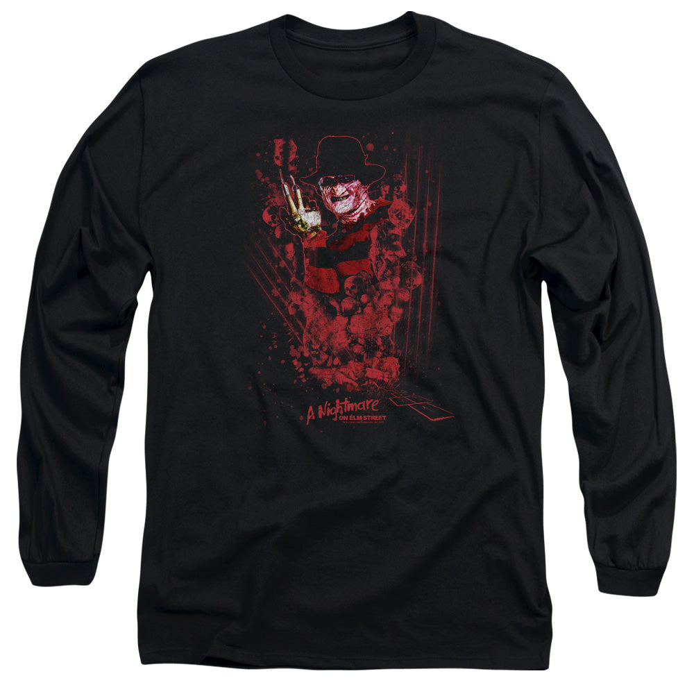 NIGHTMARE ON ELM STREET/ONE TWO FREDDYS COMING FOR YOU -  L/S ADULT 18/1  - BLACK