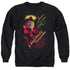 NIGHTMARE ON ELM STREET/FREDDY CLAWS - ADULT CREWNECK SWEATSHIRT - BLACK