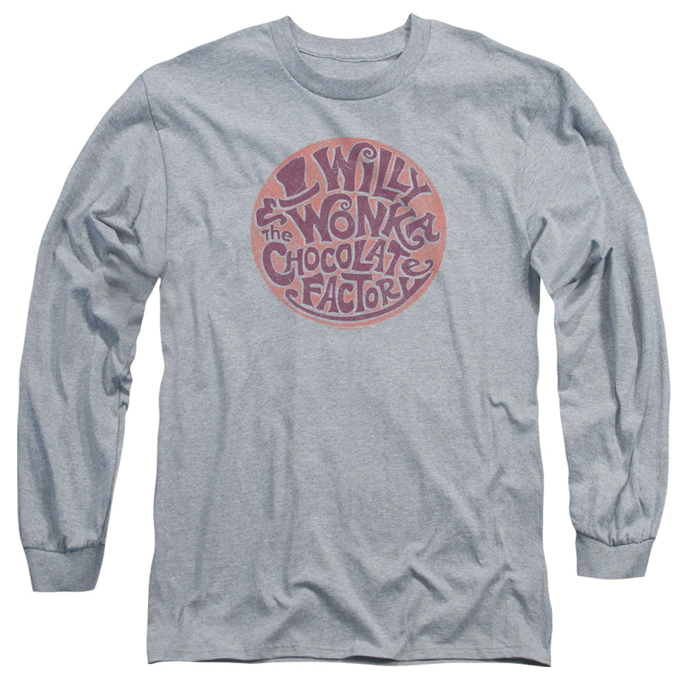 WILLY WONKA AND THE CHOCOLATE FACTORY/CIRCLE LOGO -  L/S ADULT 18/1  - ATHLETIC HEATHER