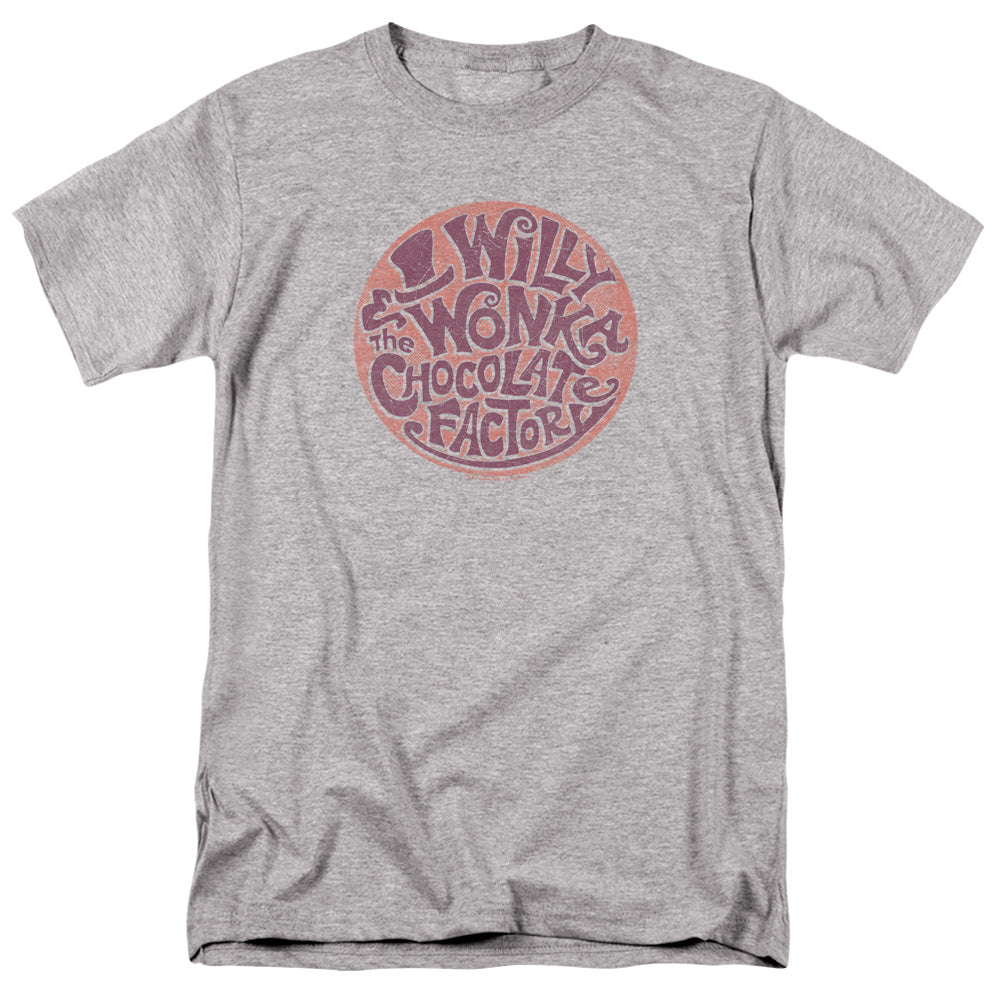 WILLY WONKA AND THE CHOCOLATE FACTORY/CIRCLE LOGO - S/S ADULT 18/1 - ATHLETIC HEATHER