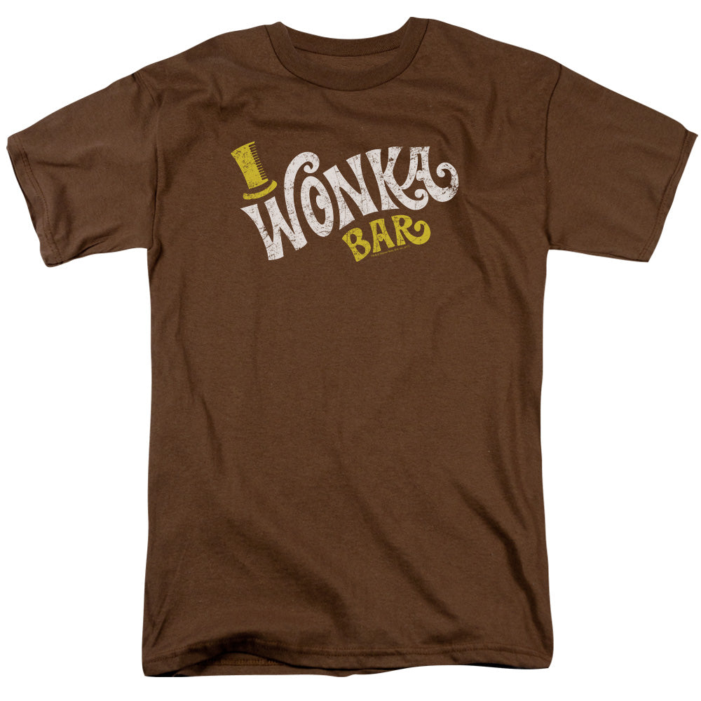 WILLY WONKA AND THE CHOCOLATE FACTORY/WONKA LOGO - S/S ADULT 18/1 - COFFEE