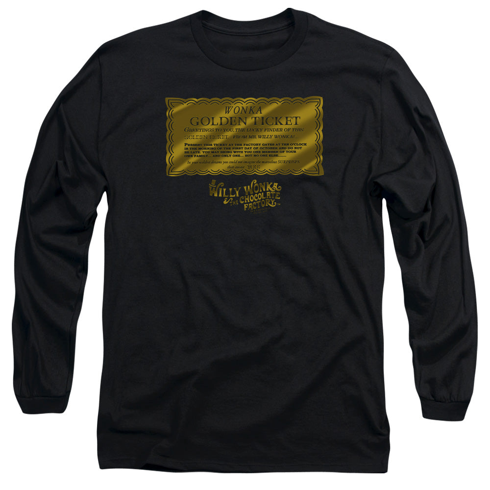 WILLY WONKA AND THE CHOCOLATE FACTORY/GOLDEN TICKET -  L/S ADULT 18/1  - BLACK