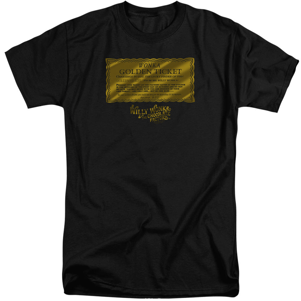 WILLY WONKA AND THE CHOCOLATE FACTORY/GOLDEN TICKET - S/S ADULT TALL 18/1 - BLACK
