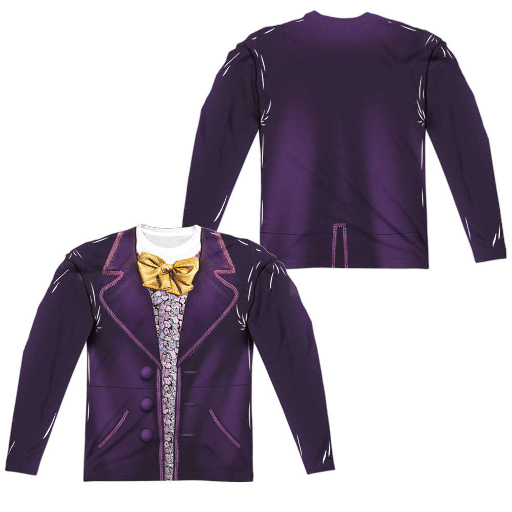 WILLY WONKA AND THE CHOCOLATE FACTORY/WONKA COSTUME (FRONT/BACK PRINT) - L/S ADULT POLY CREW  - MULTI