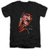 NIGHTMARE ON ELM STREET/FREDDYS FACE - S/S ADULT V-NECK 30/1 - BLACK