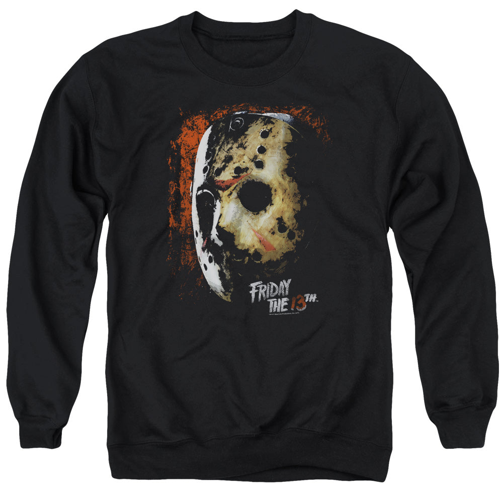 FRIDAY THE 13TH/MASK OF DEATH - ADULT CREWNECK SWEATSHIRT - BLACK