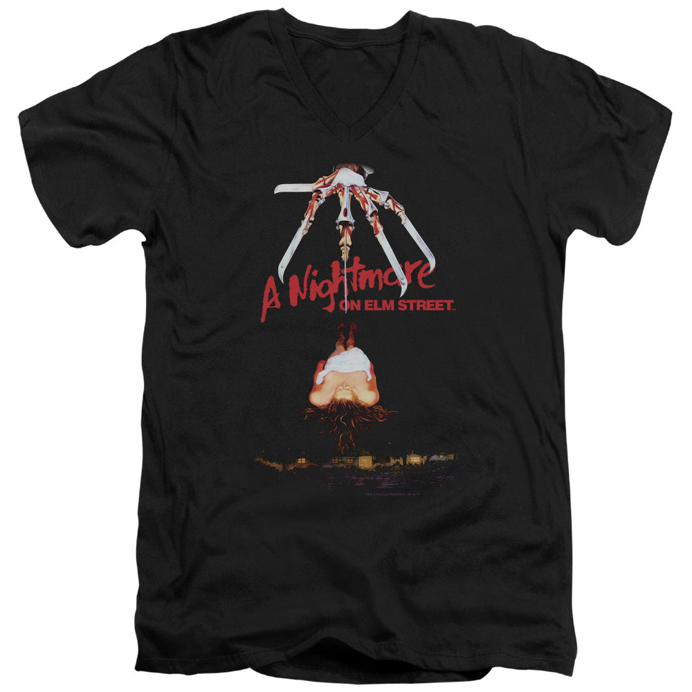 NIGHTMARE ON ELM STREET/ALTERNATE POSTER - S/S ADULT V-NECK 30/1 - BLACK