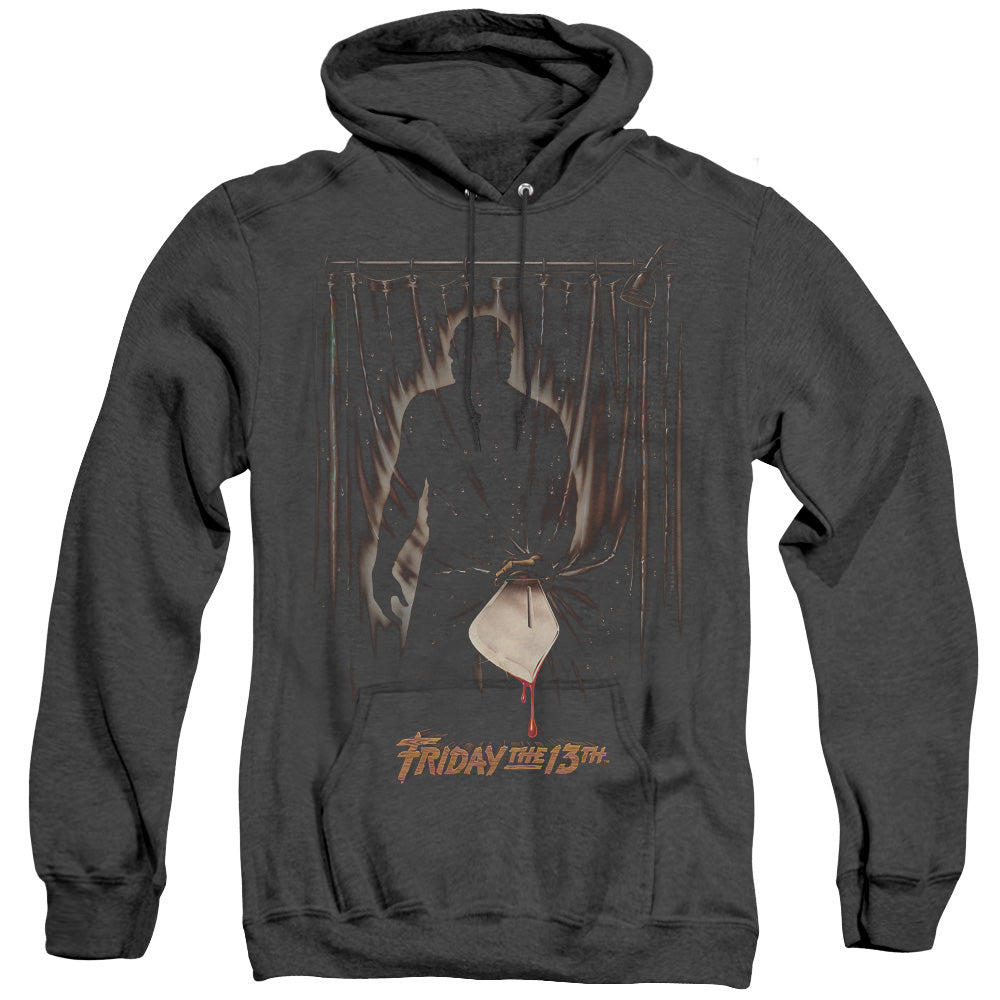 FRIDAY THE 13TH/PART 3 POSTER - ADULT HEATHER HOODIE - BLACK