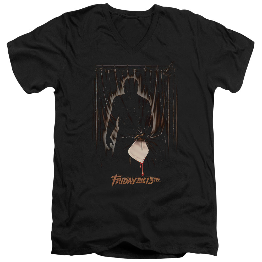 FRIDAY THE 13TH/PART 3 POSTER - S/S ADULT V-NECK 30/1 - BLACK