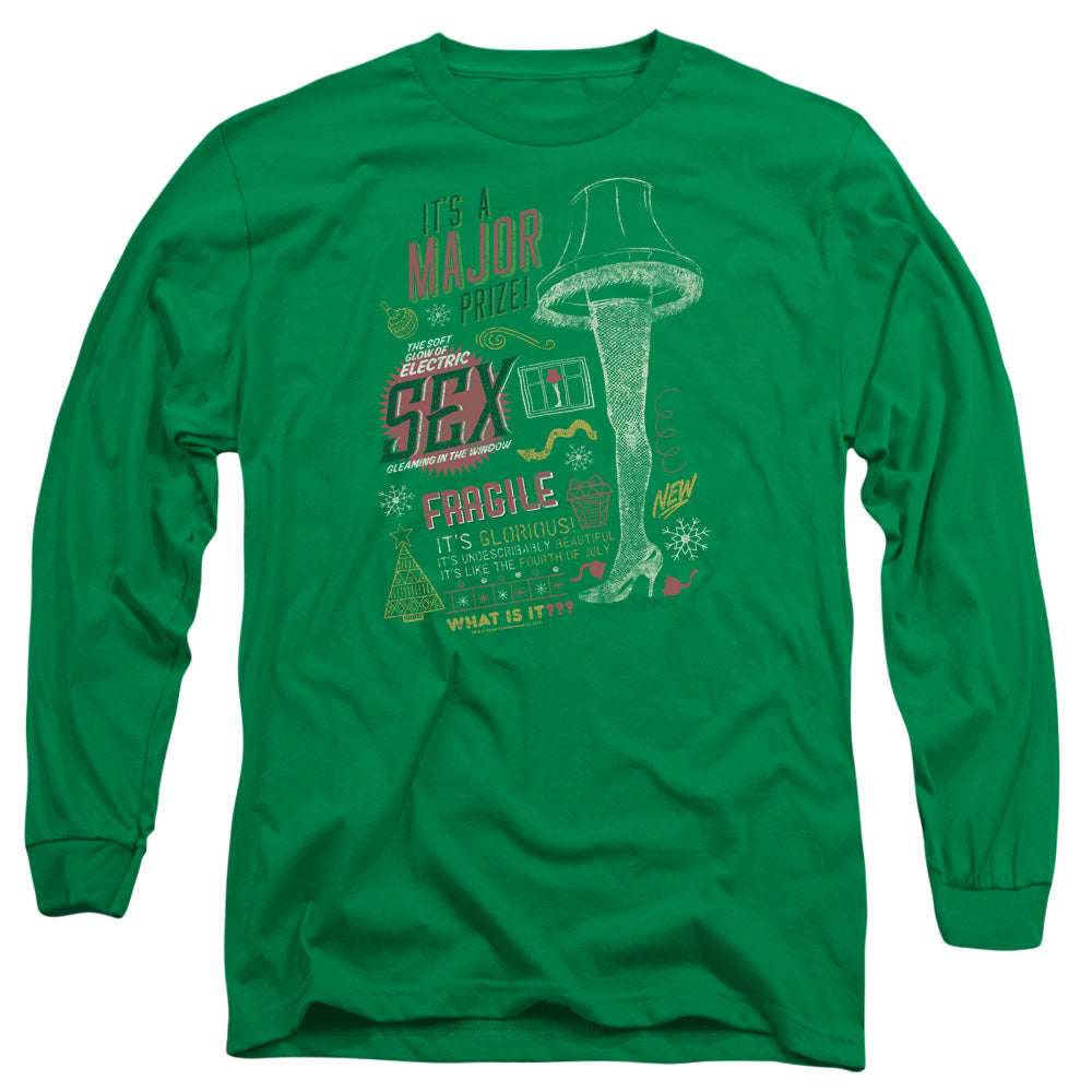 A CHRISTMAS STORY/ITS A MAJOR PRIZE -  L/S ADULT 18/1  - KELLY GREEN