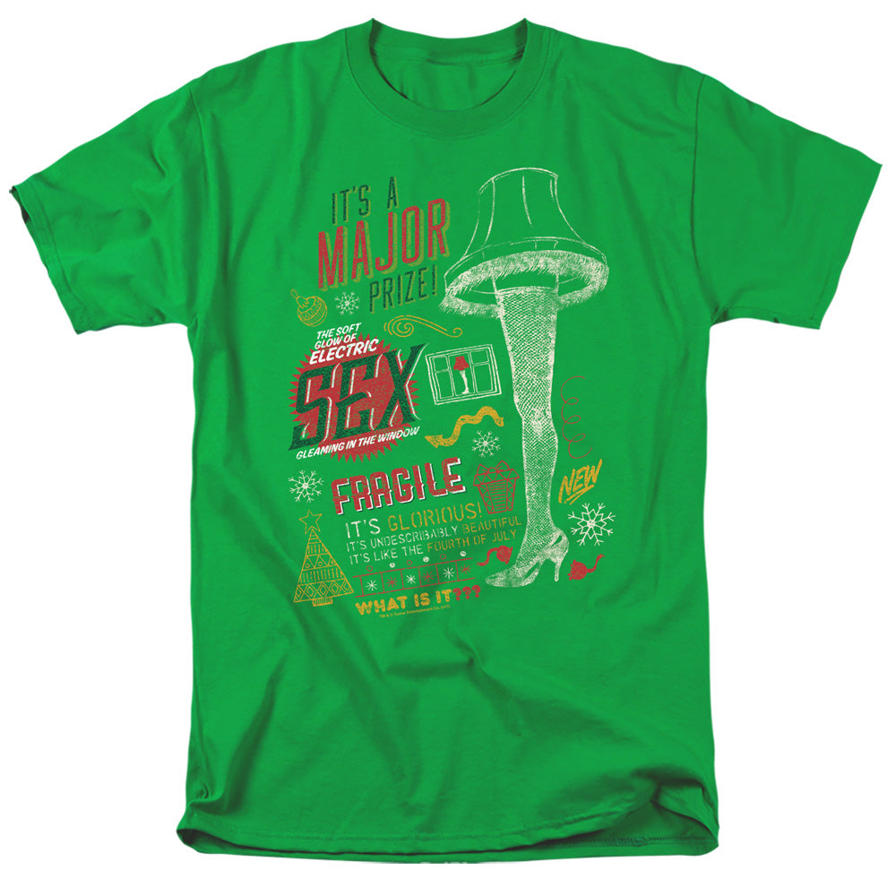 A CHRISTMAS STORY/ITS A MAJOR PRIZE - S/S ADULT 18/1 - KELLY GREEN