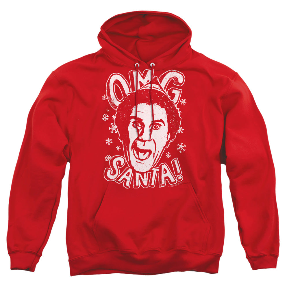 ELF/OMG SANTA - ADULT PULLOVER HOODIE - RED