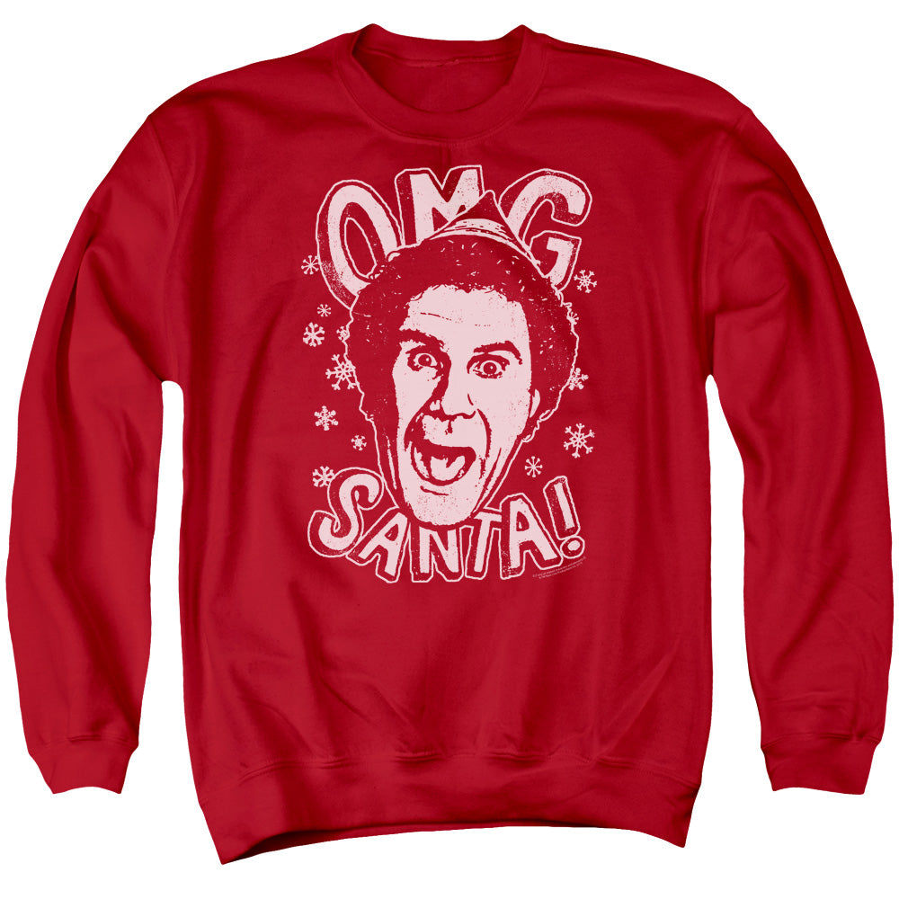 ELF/OMG SANTA - ADULT CREWNECK SWEATSHIRT - RED