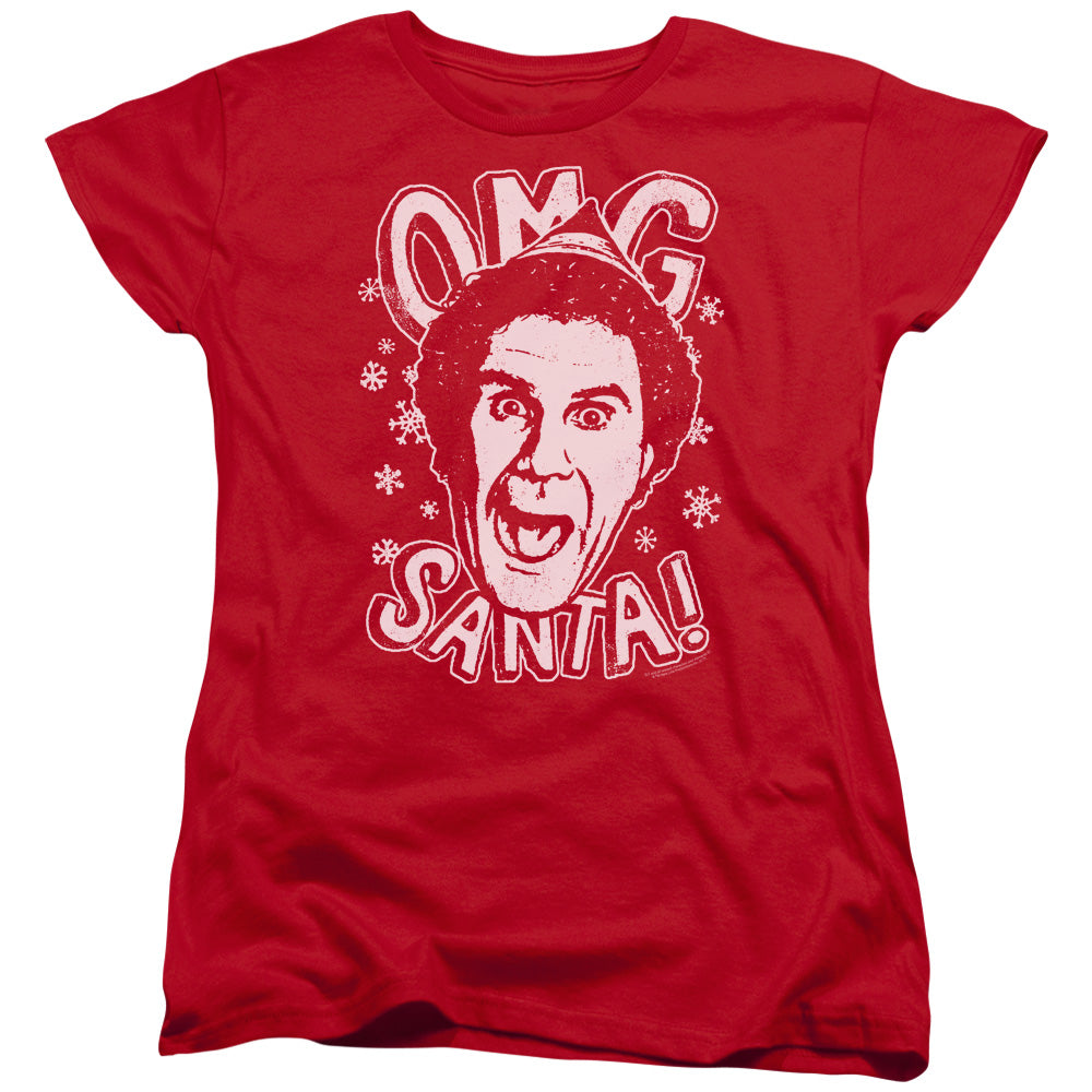ELF/OMG SANTA - S/S WOMENS TEE - RED