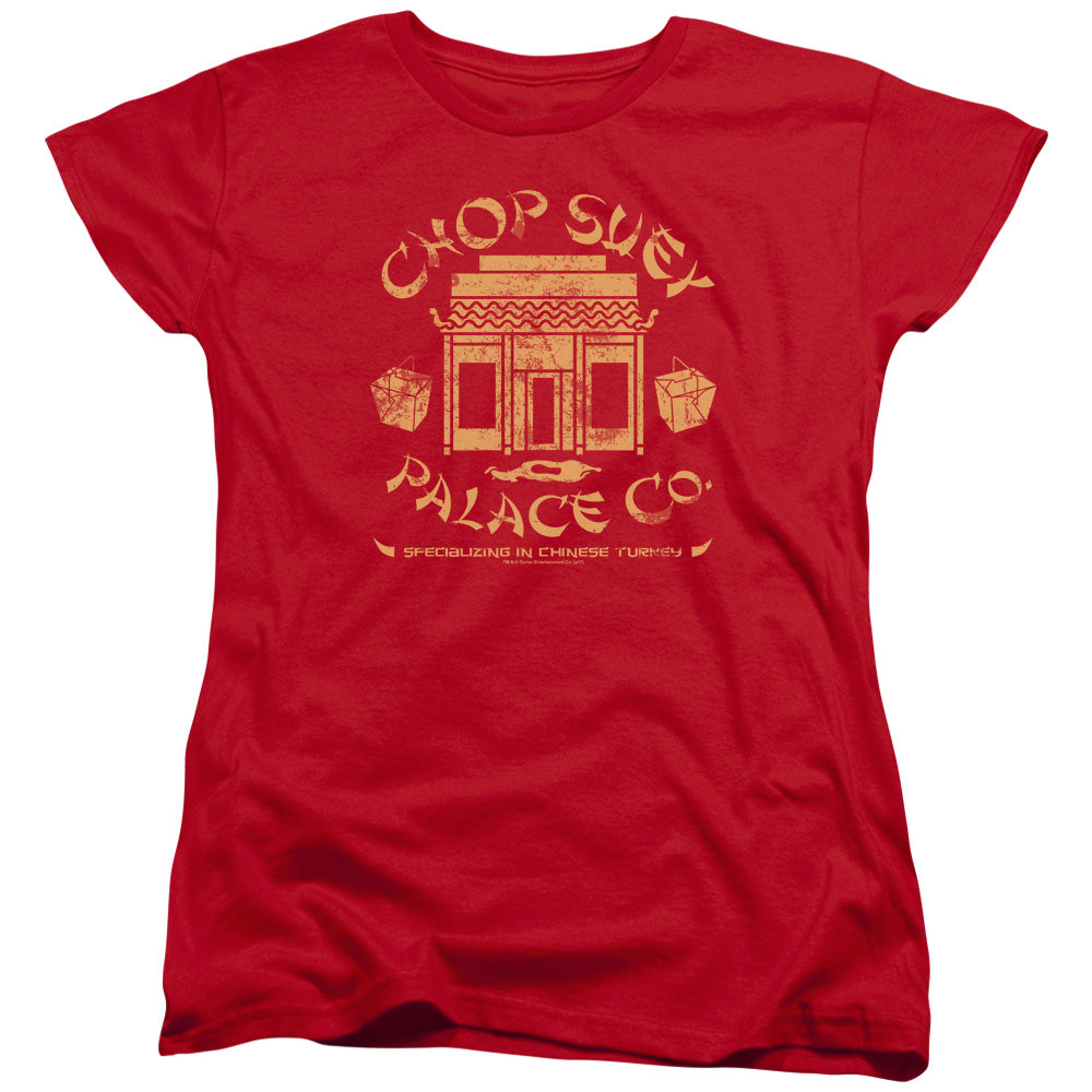 A CHRISTMAS STORY/CHOP SUEY PALACE CO - S/S WOMENS TEE - RED