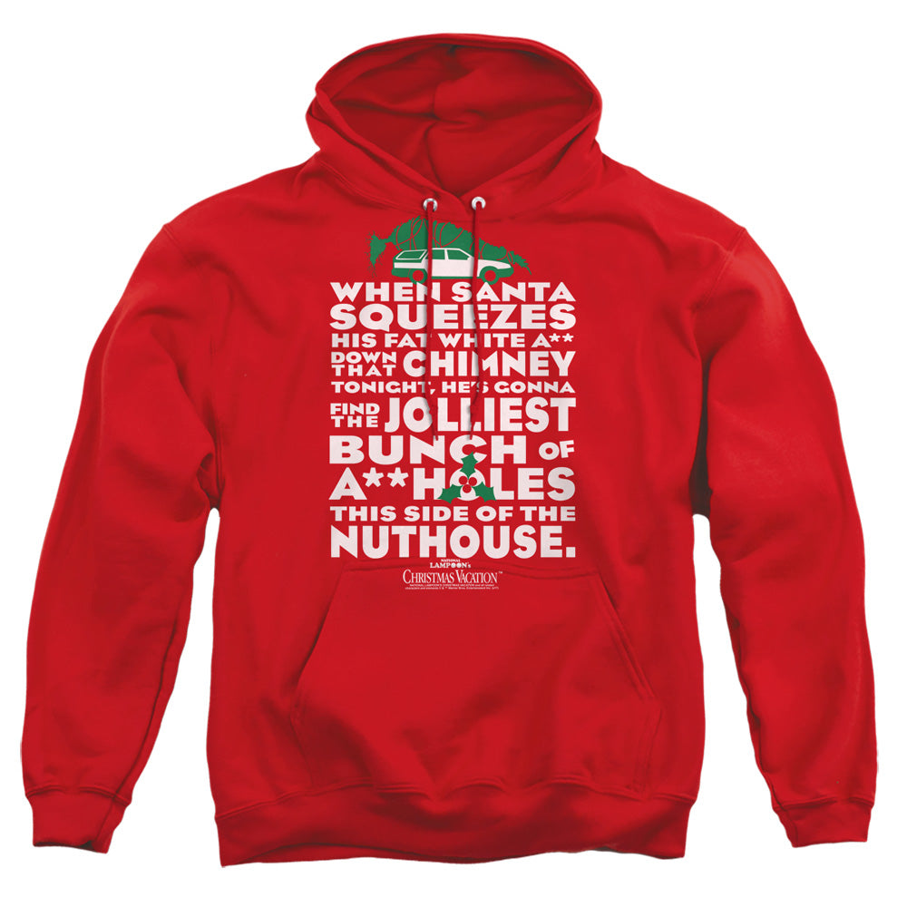 CHRISTMAS VACATION/JOLLIEST BUNCH - ADULT PULLOVER HOODIE - RED