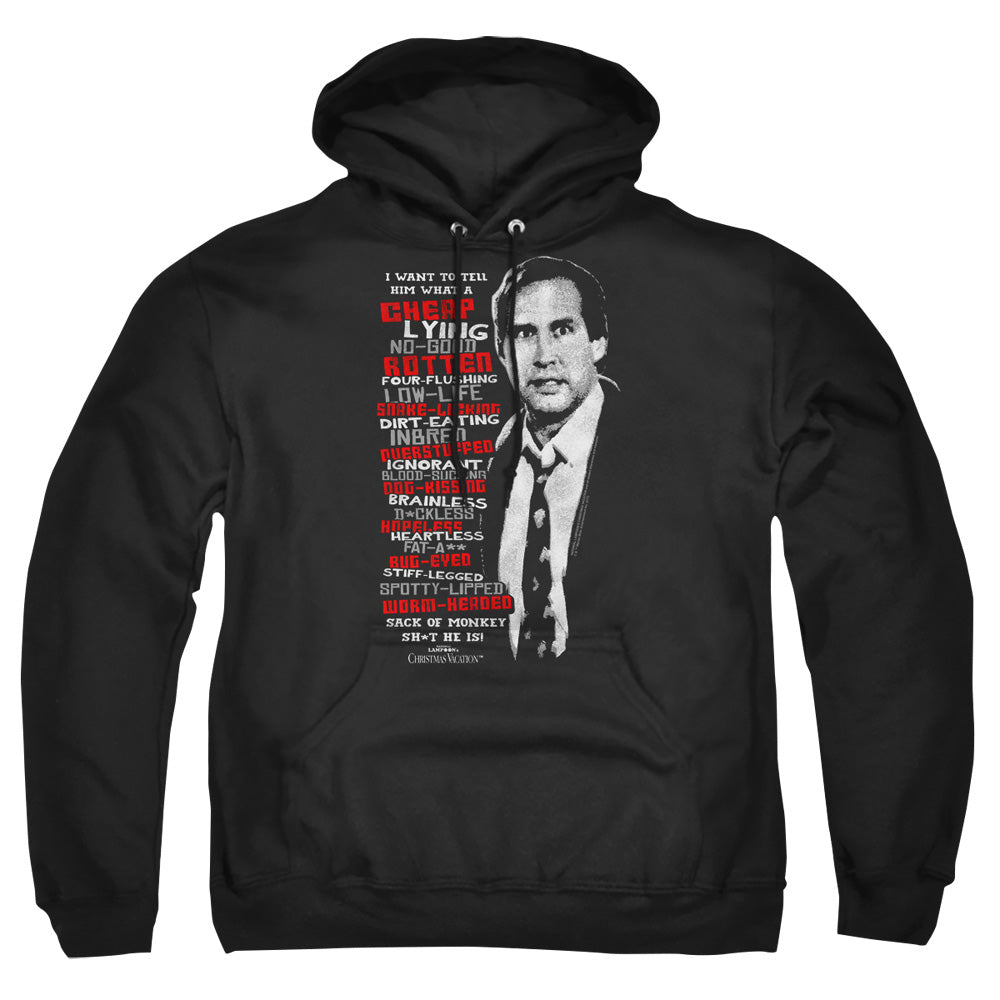 CHRISTMAS VACATION/PROFANITIES - ADULT PULLOVER HOODIE - BLACK