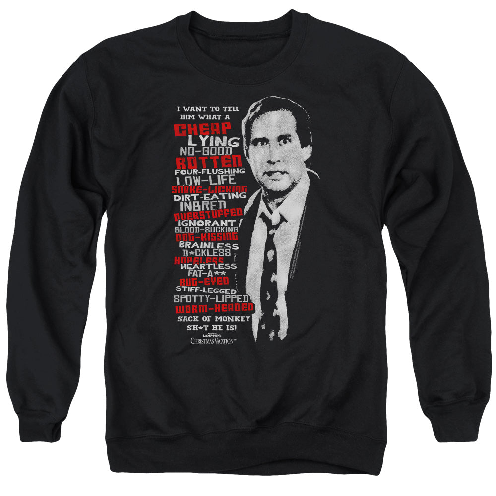 CHRISTMAS VACATION/PROFANITIES - ADULT CREWNECK SWEATSHIRT - BLACK