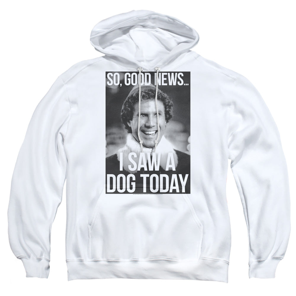 ELF/MUST LOVE DOGS - ADULT PULLOVER HOODIE - WHITE
