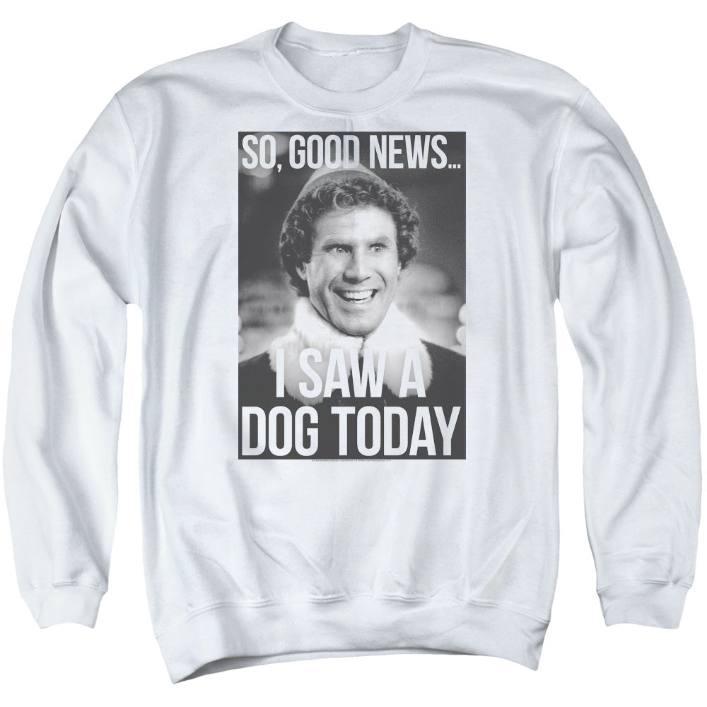 ELF/MUST LOVE DOGS - ADULT CREWNECK SWEATSHIRT - WHITE