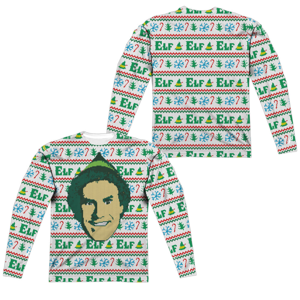 ELF/ELF SWEATER (FRONT/BACK PRINT) - L/S ADULT POLY CREW  - MULTI