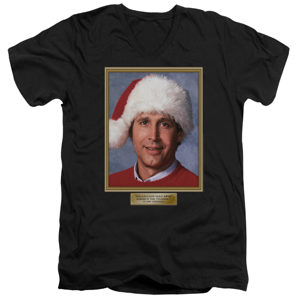 CHRISTMAS VACATION/HALLELUJAH - S/S ADULT V-NECK 30/1 - BLACK