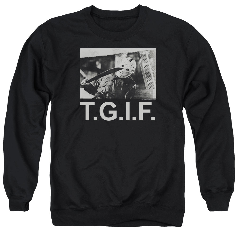 FRIDAY THE 13TH/TGIF - ADULT CREWNECK SWEATSHIRT - BLACK