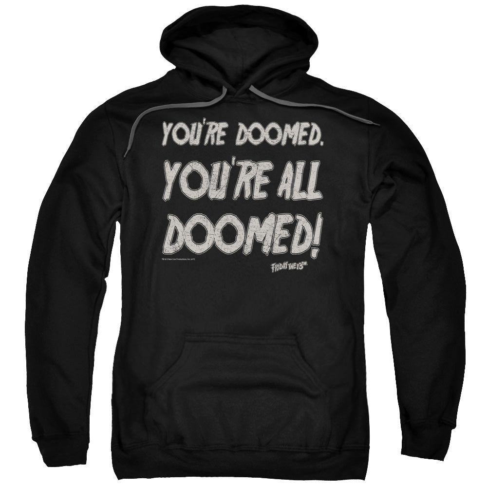 FRIDAY THE 13TH/DOOMED - ADULT PULLOVER HOODIE - BLACK