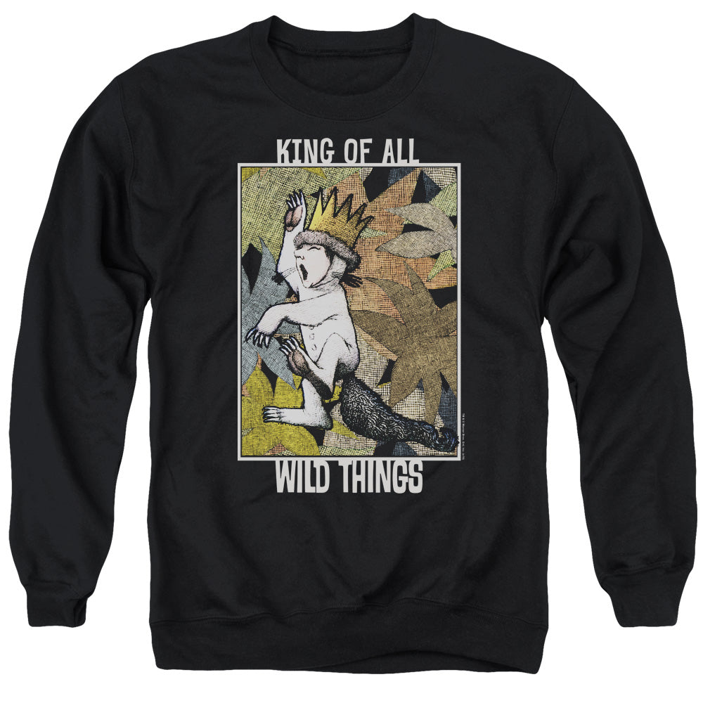 WHERE THE WILD THINGS ARE/KING OF ALL WILD THINGS - ADULT CREWNECK SWEATSHIRT - BLACK