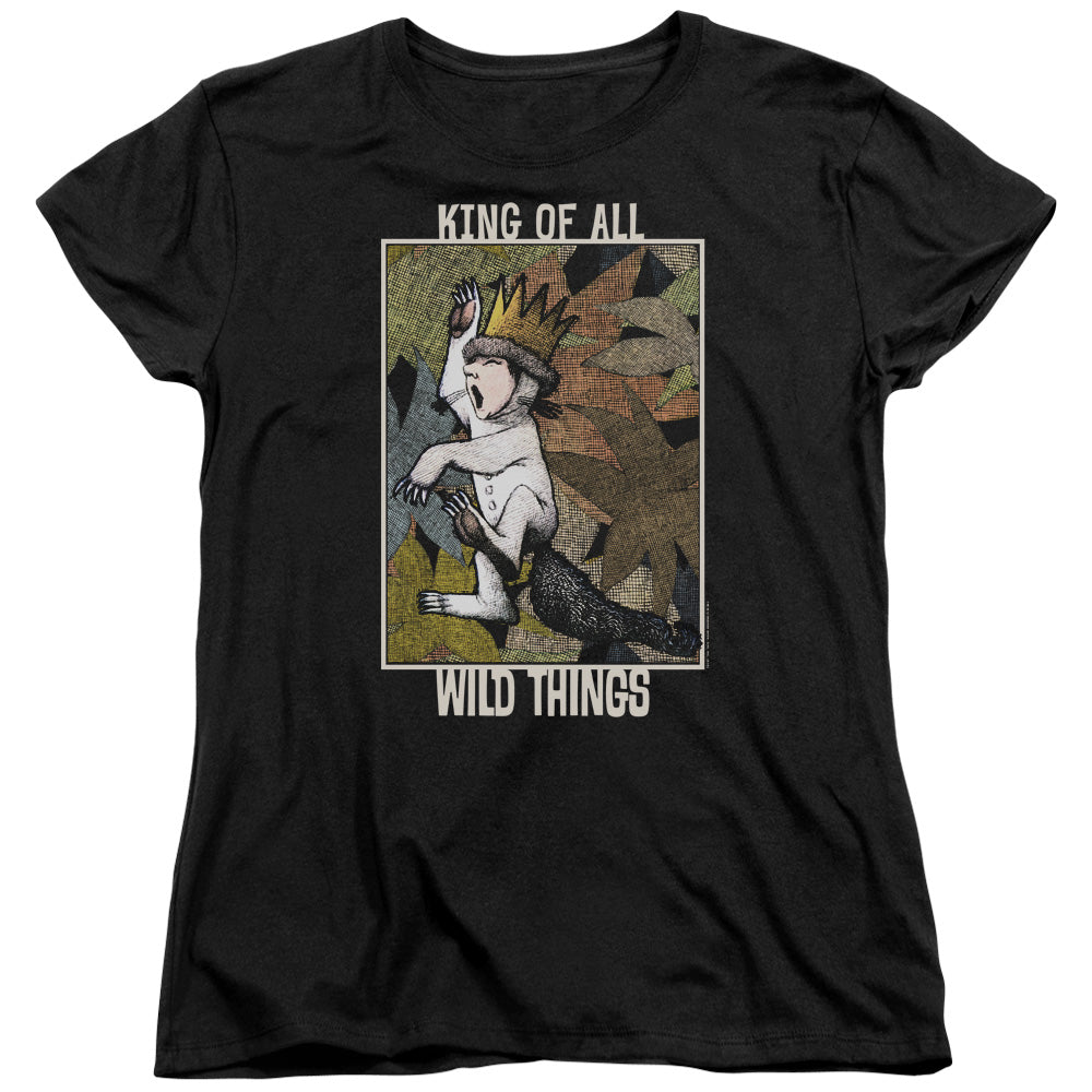 WHERE THE WILD THINGS ARE/KING OF ALL WILD THINGS - S/S WOMENS TEE - BLACK