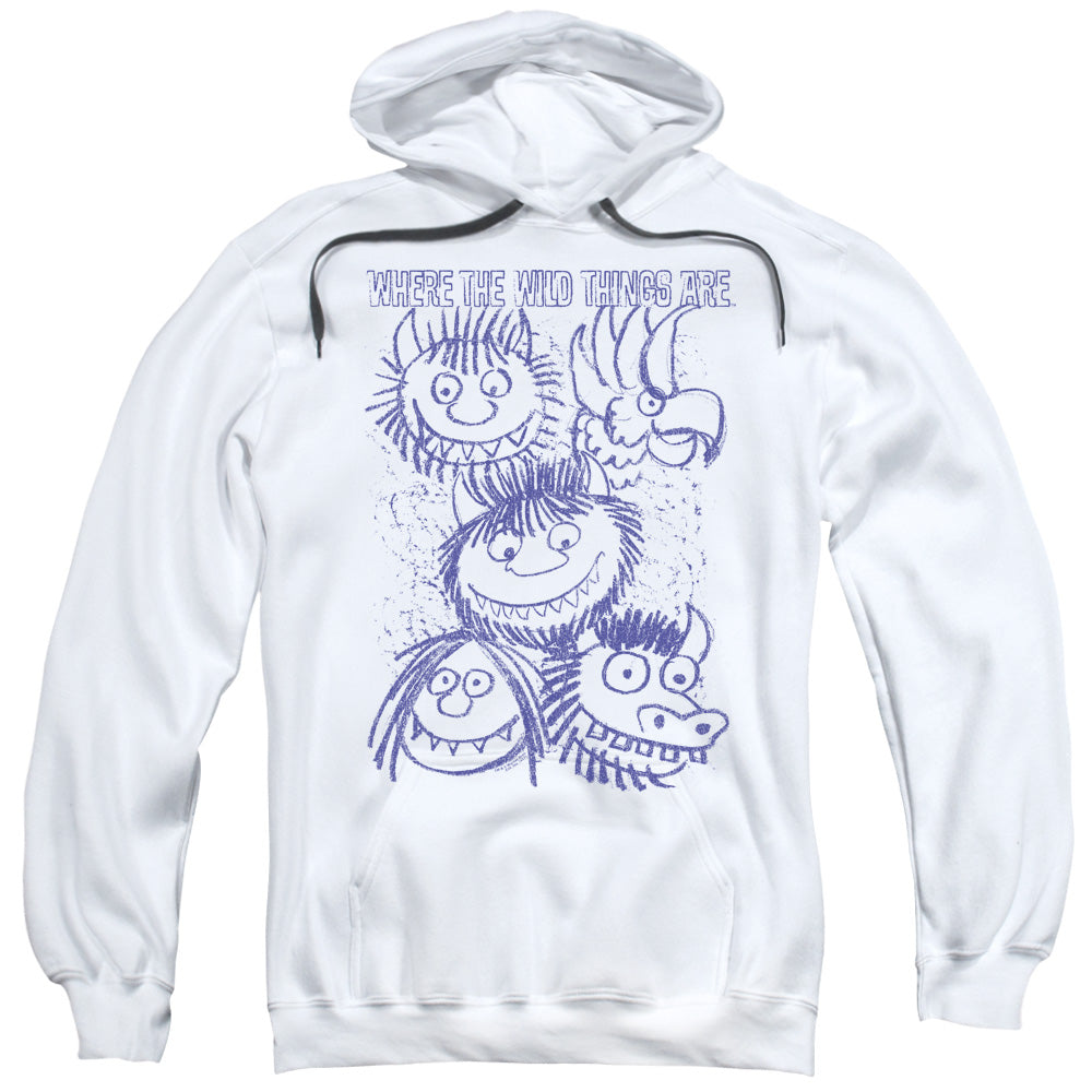 WHERE THE WILD THINGS ARE/WILD SKETCH - ADULT PULLOVER HOODIE - WHITE