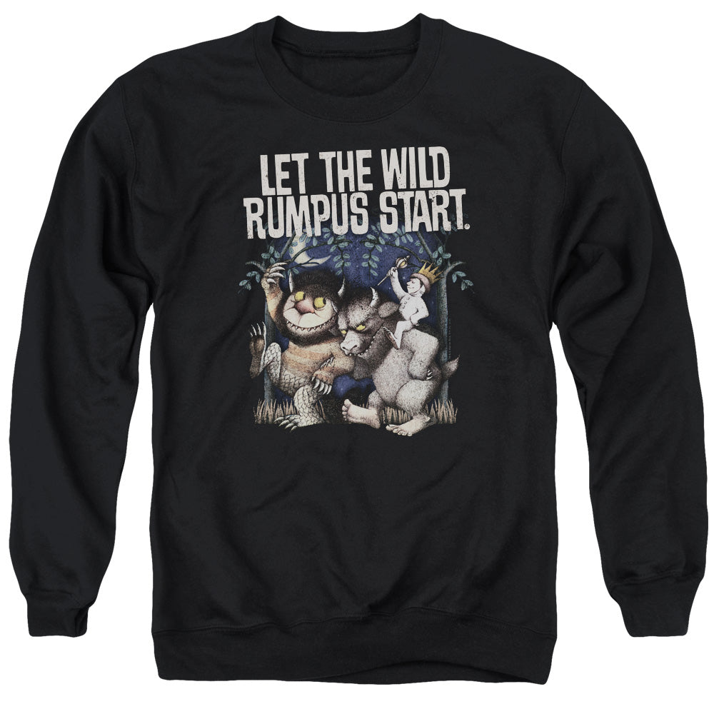 WHERE THE WILD THINGS ARE/WILD RUMPUS - ADULT CREWNECK SWEATSHIRT - BLACK