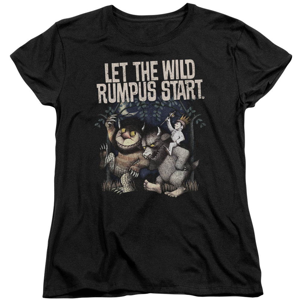 WHERE THE WILD THINGS ARE/WILD RUMPUS - S/S WOMENS TEE - BLACK