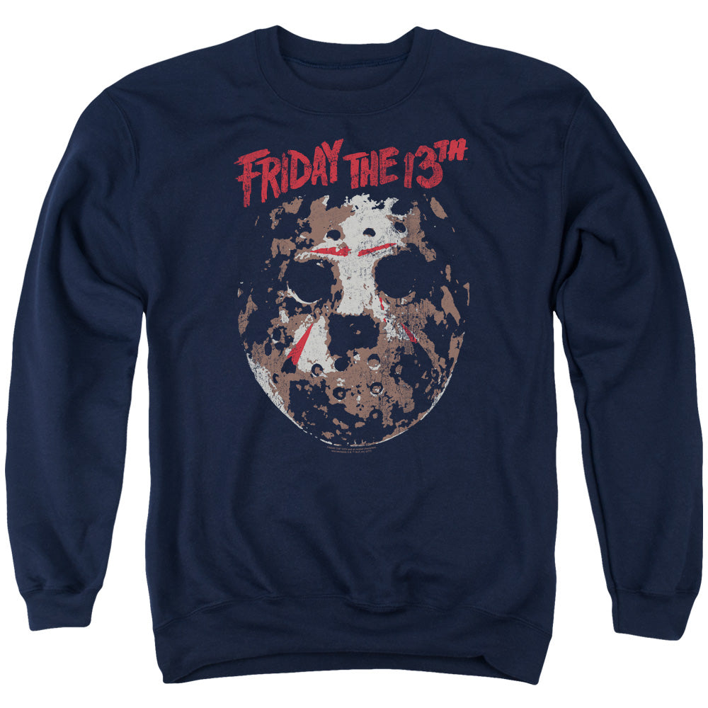 FRIDAY THE 13TH/ROUGH MASK - ADULT CREWNECK SWEATSHIRT - NAVY