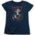 FRIDAY THE 13TH/ROUGH MASK - S/S WOMENS TEE - NAVY