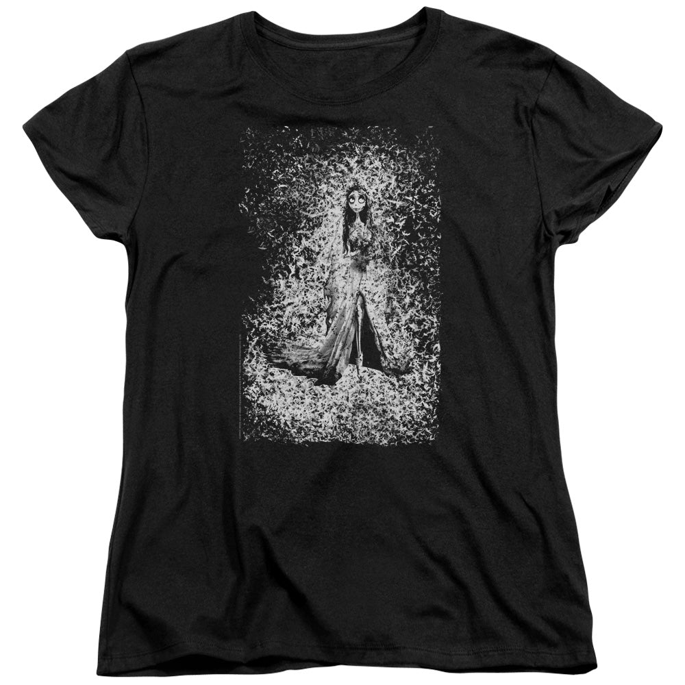CORPSE BRIDE/BIRD DISSOLVE - S/S WOMENS TEE - BLACK