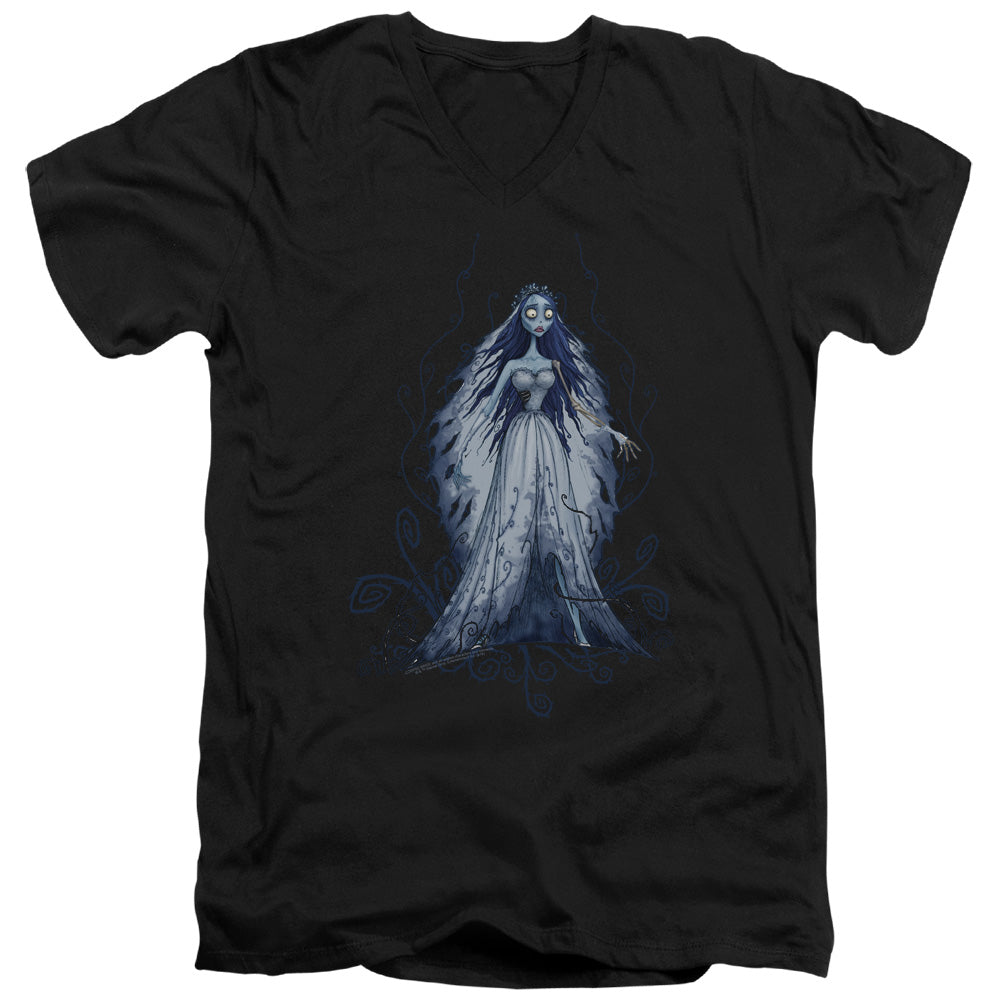 CORPSE BRIDE/VINES - S/S ADULT V-NECK 30/1 - BLACK