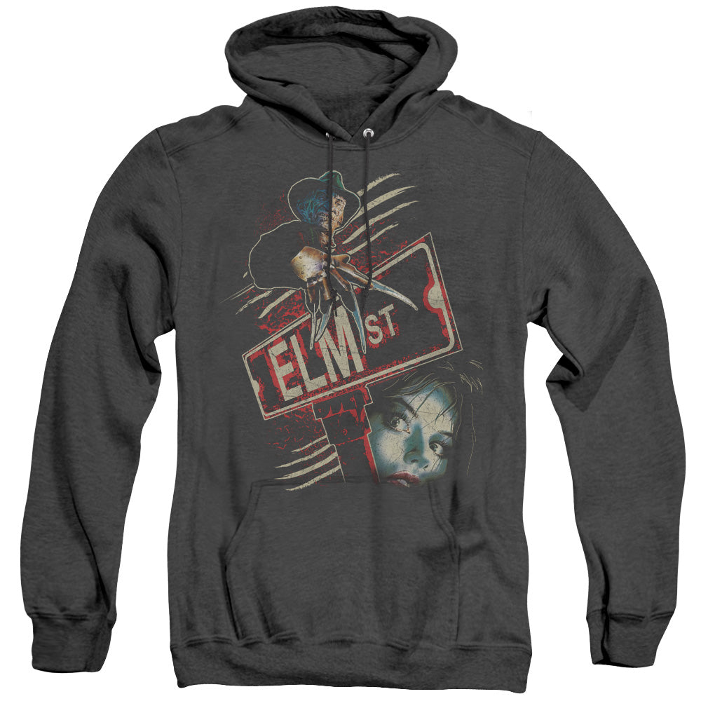 NIGHTMARE ON ELM STREET/ELM ST - ADULT HEATHER HOODIE - BLACK