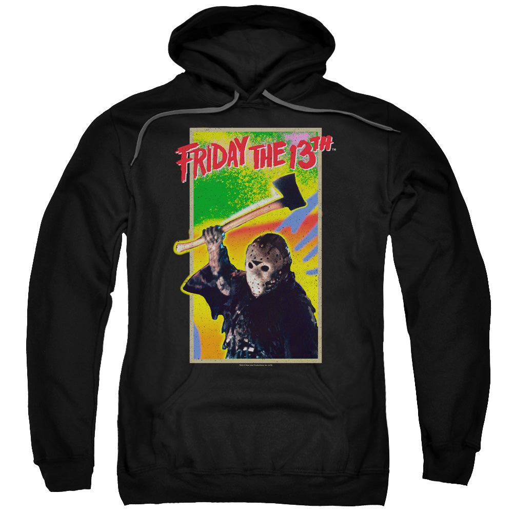 FRIDAY THE 13TH/RETRO GAME - ADULT PULLOVER HOODIE - BLACK
