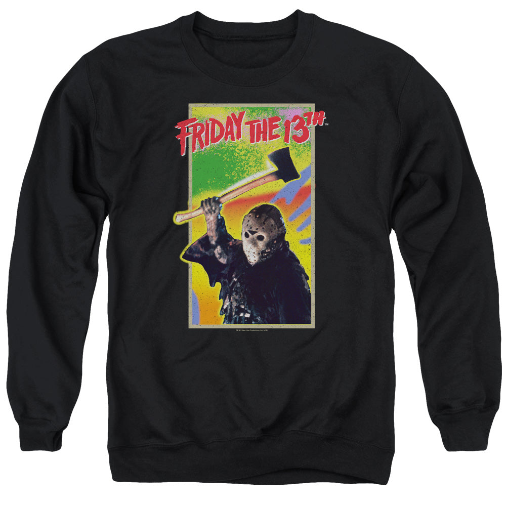 FRIDAY THE 13TH/RETRO GAME - ADULT CREWNECK SWEATSHIRT - BLACK
