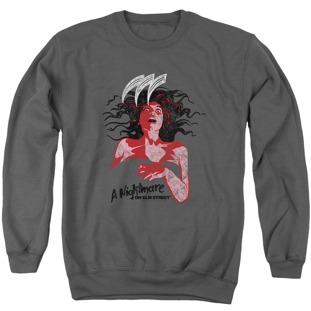 NIGHTMARE ON ELM STREET/ILLUSTRATED EUROPEAN POSTER - ADULT CREWNECK SWEATSHIRT - CHARCOAL