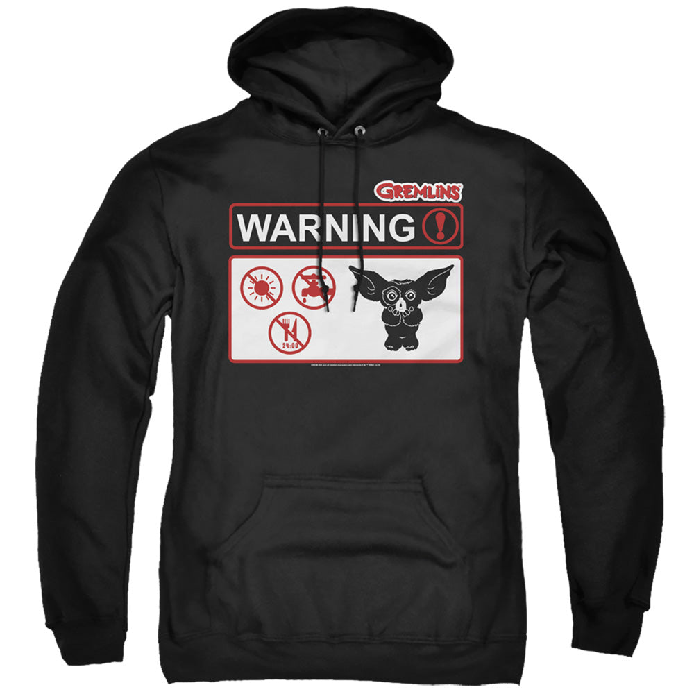 GREMLINS/WARNING - ADULT PULLOVER HOODIE - BLACK