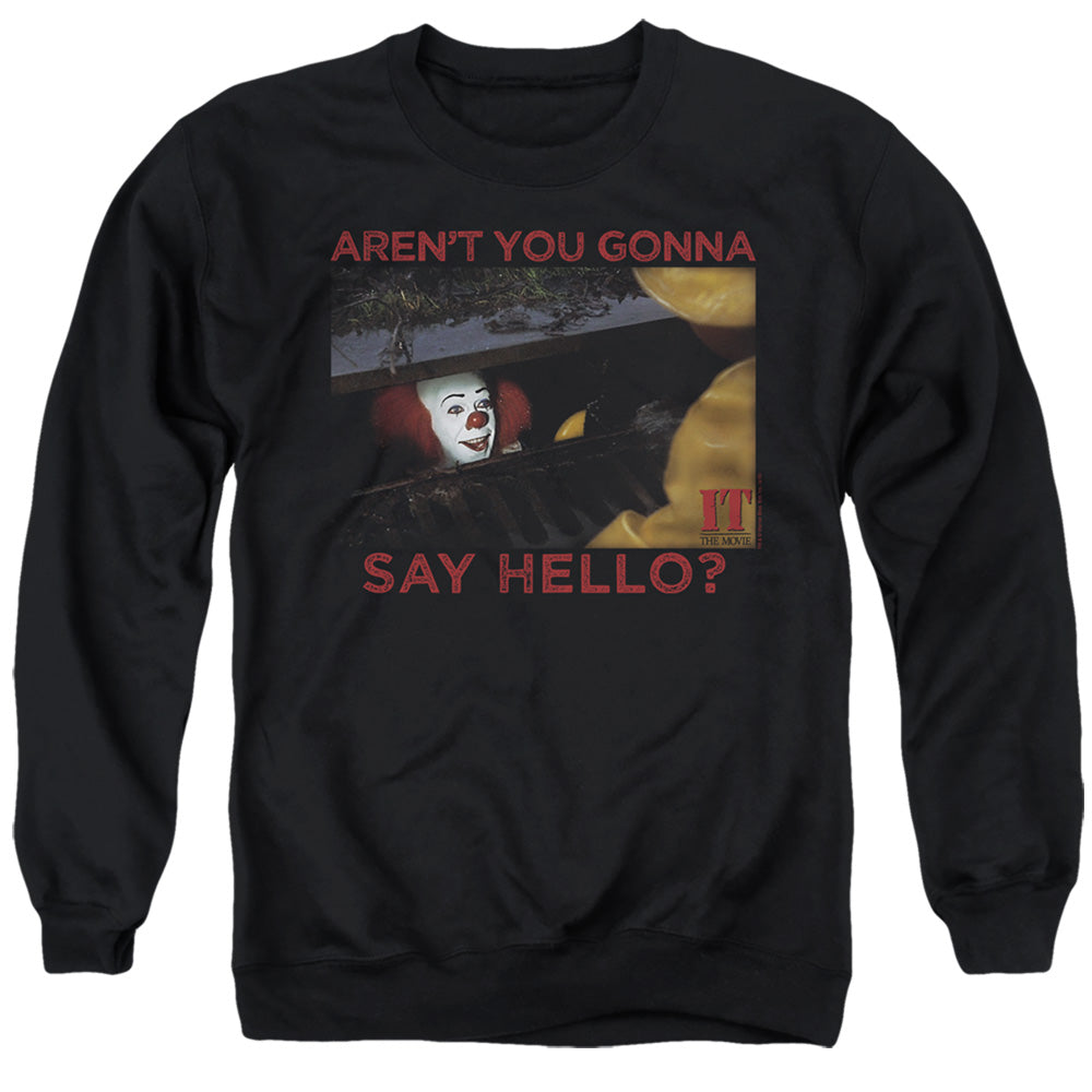 IT 1990/HELLO - ADULT CREWNECK SWEATSHIRT - BLACK