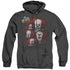 IT 1990/MANY FACES OF PENNYWISE - ADULT HEATHER HOODIE - BLACK